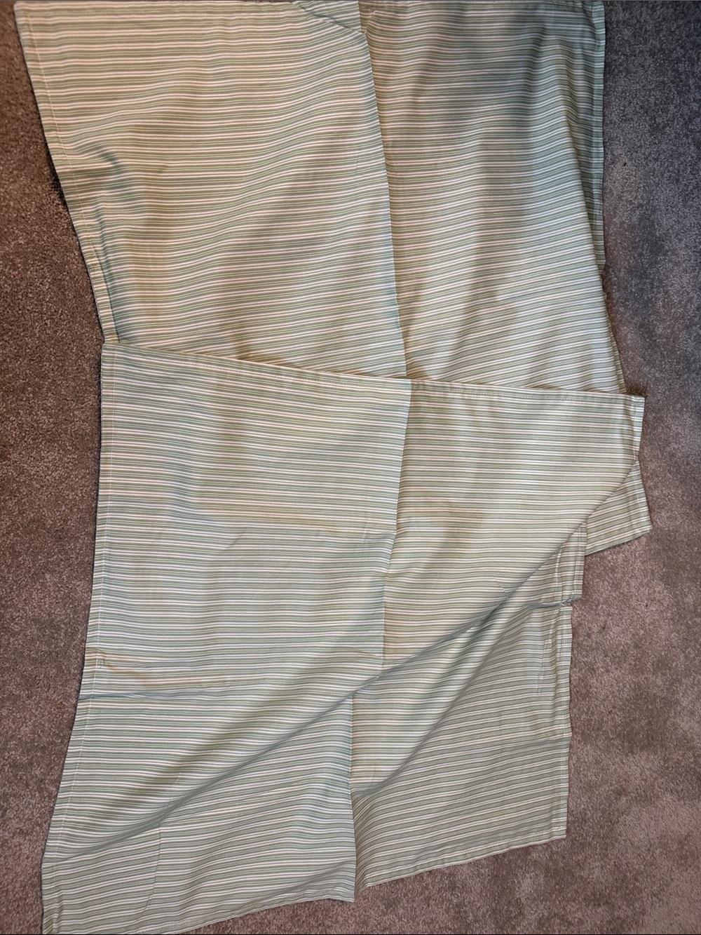 Laura Ashley Mint and White Narrow Stripe Pillow Shams - Set of 2